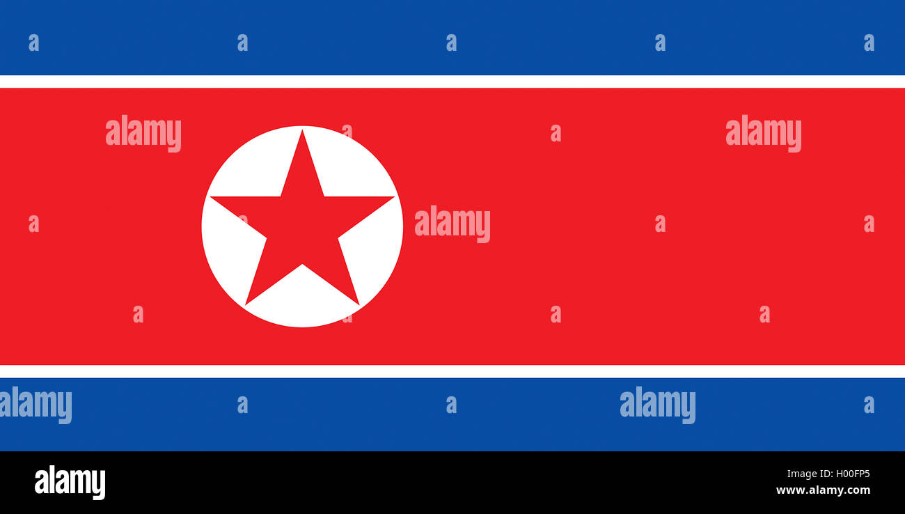 Bandiera della Corea del Nord, Corea del Nord Foto Stock