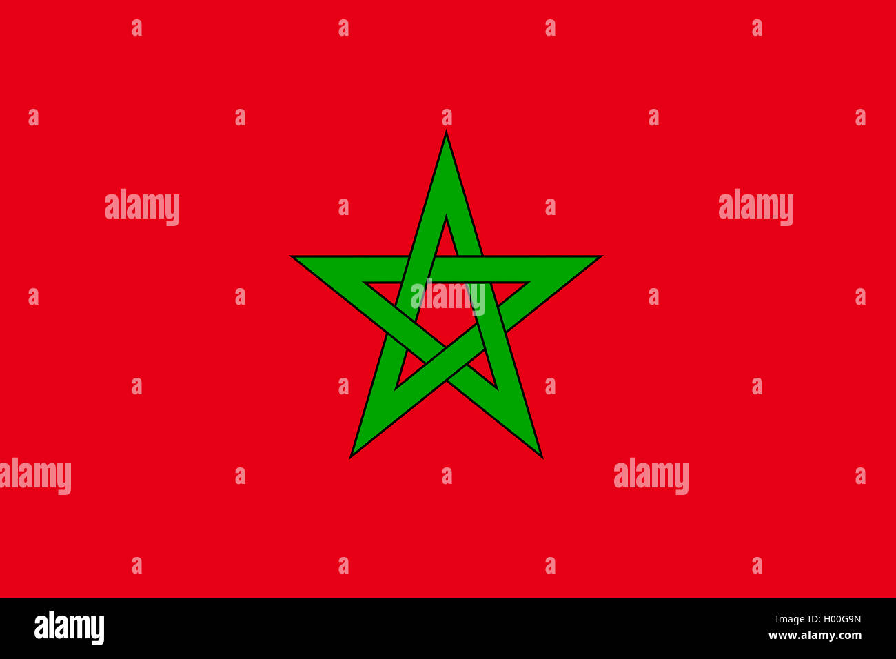 Bandiera del Marocco Marocco Foto Stock