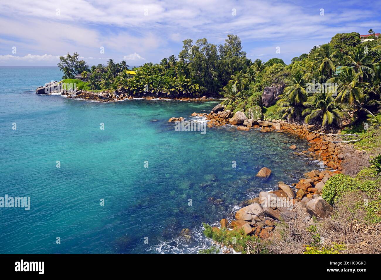 Promontorio della North East Point, Seychelles, Mahe Foto Stock