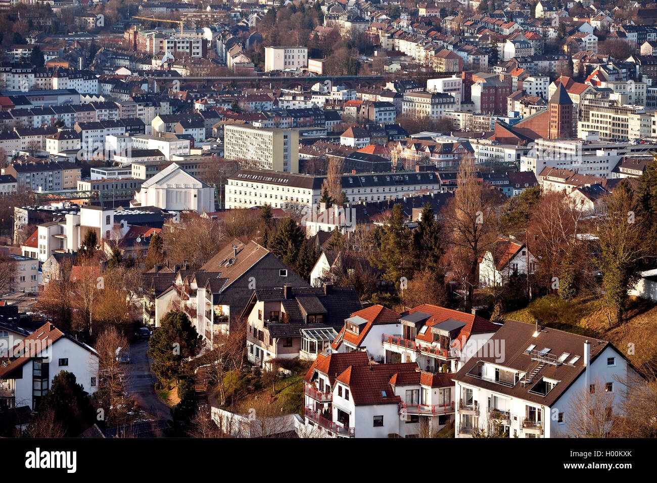 Vista di distretto barman, in Germania, in Renania settentrionale-Vestfalia, Bergisches Land, Wuppertal Foto Stock