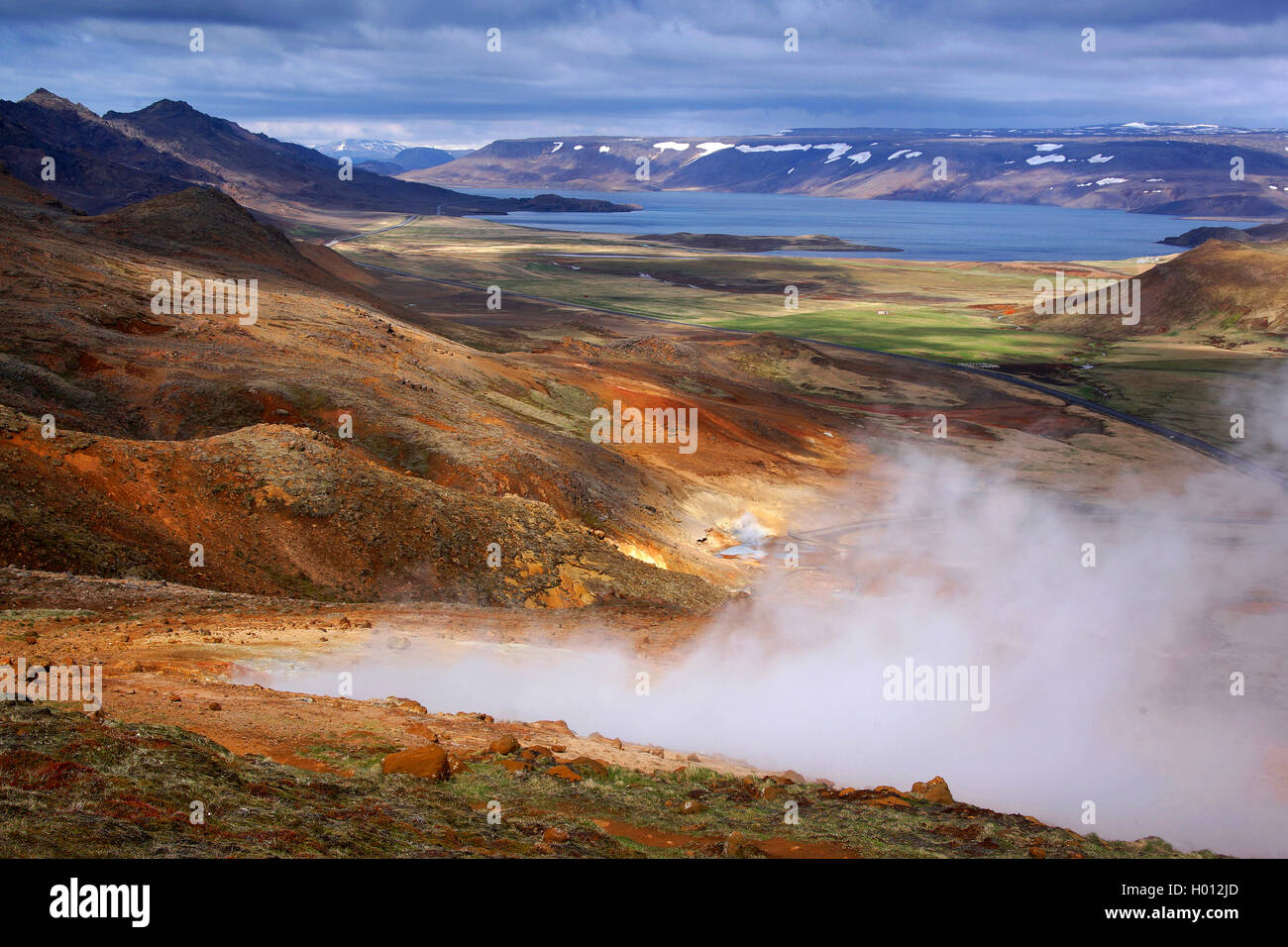 Area geotermale Krysuvik-Seltun, dell'Islanda, Reykjavik Foto Stock