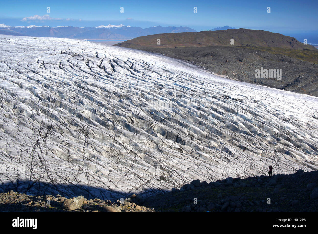Glacier Svinafellsjoekull, Islanda Foto Stock