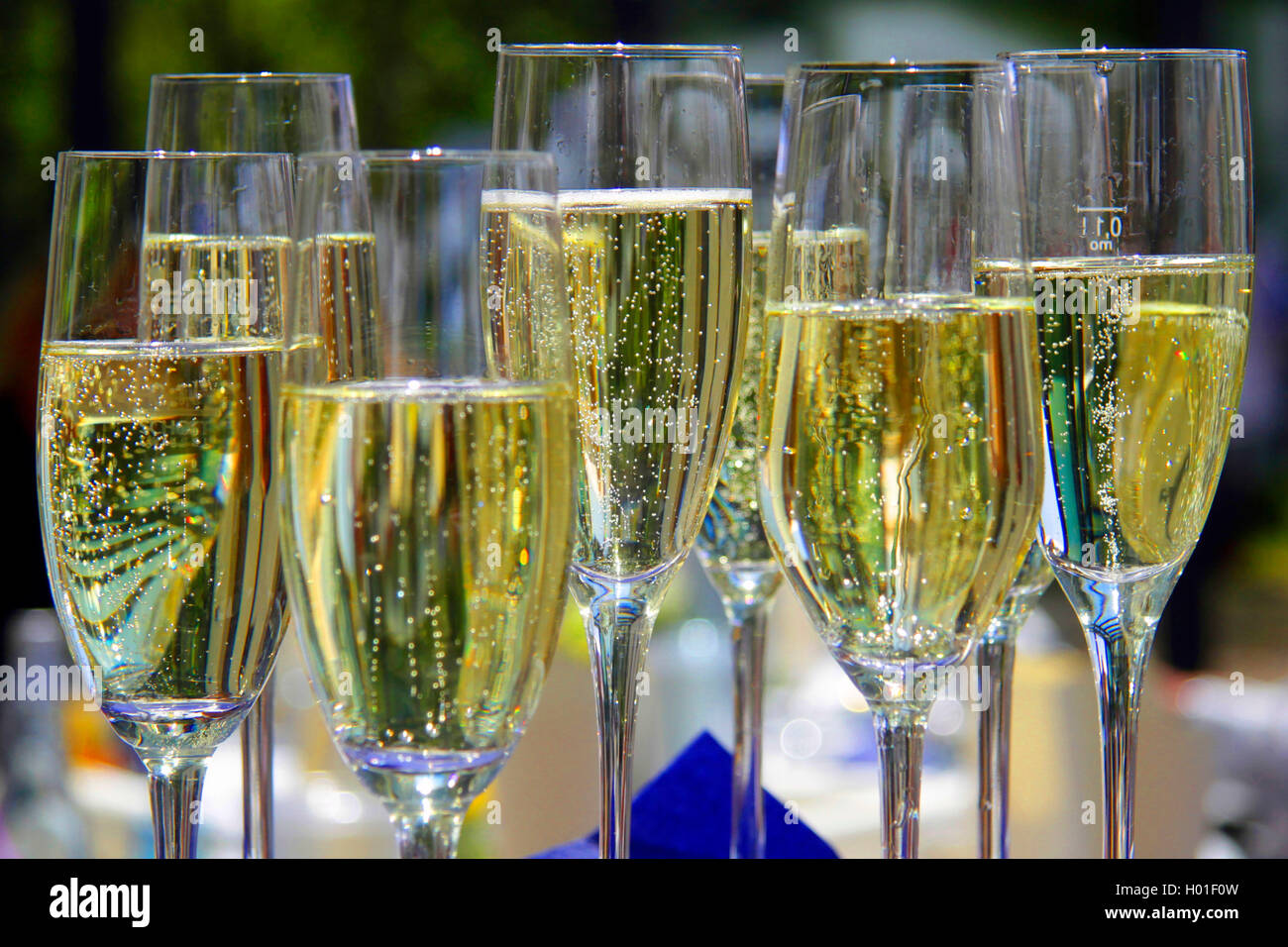 Champagne flauti Foto Stock