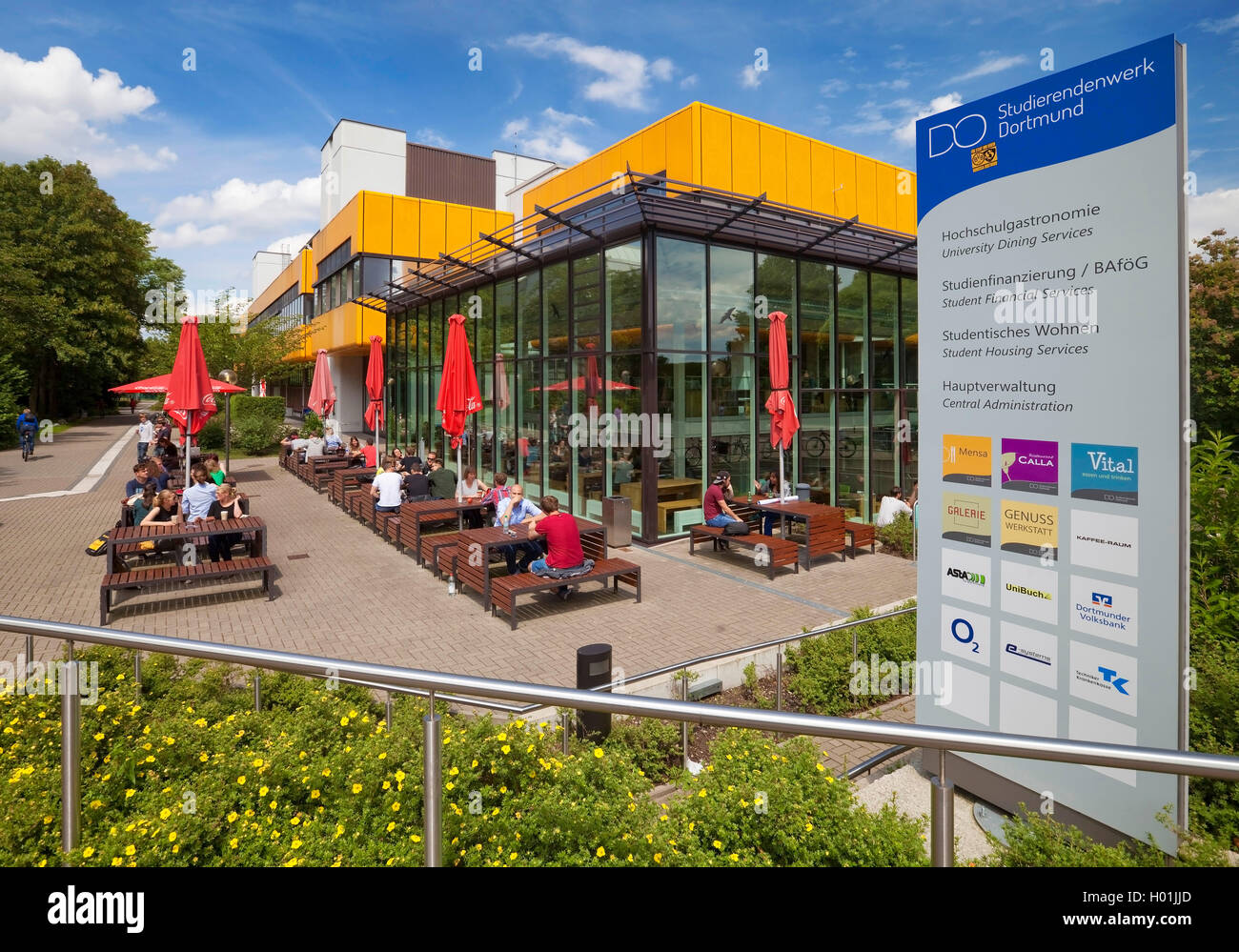 Campus Food Court del TU Università di Dortmund, Germania, il Land Renania settentrionale-Vestfalia, la zona della Ruhr, Dortmund Foto Stock