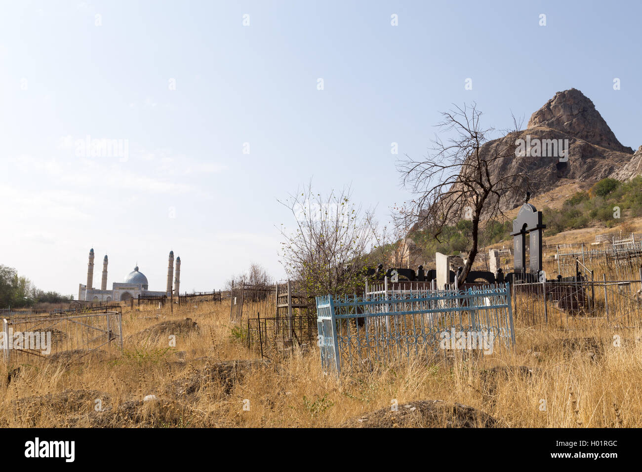 Cimitero islamico in materia di SSL, Kirghizistan Foto Stock