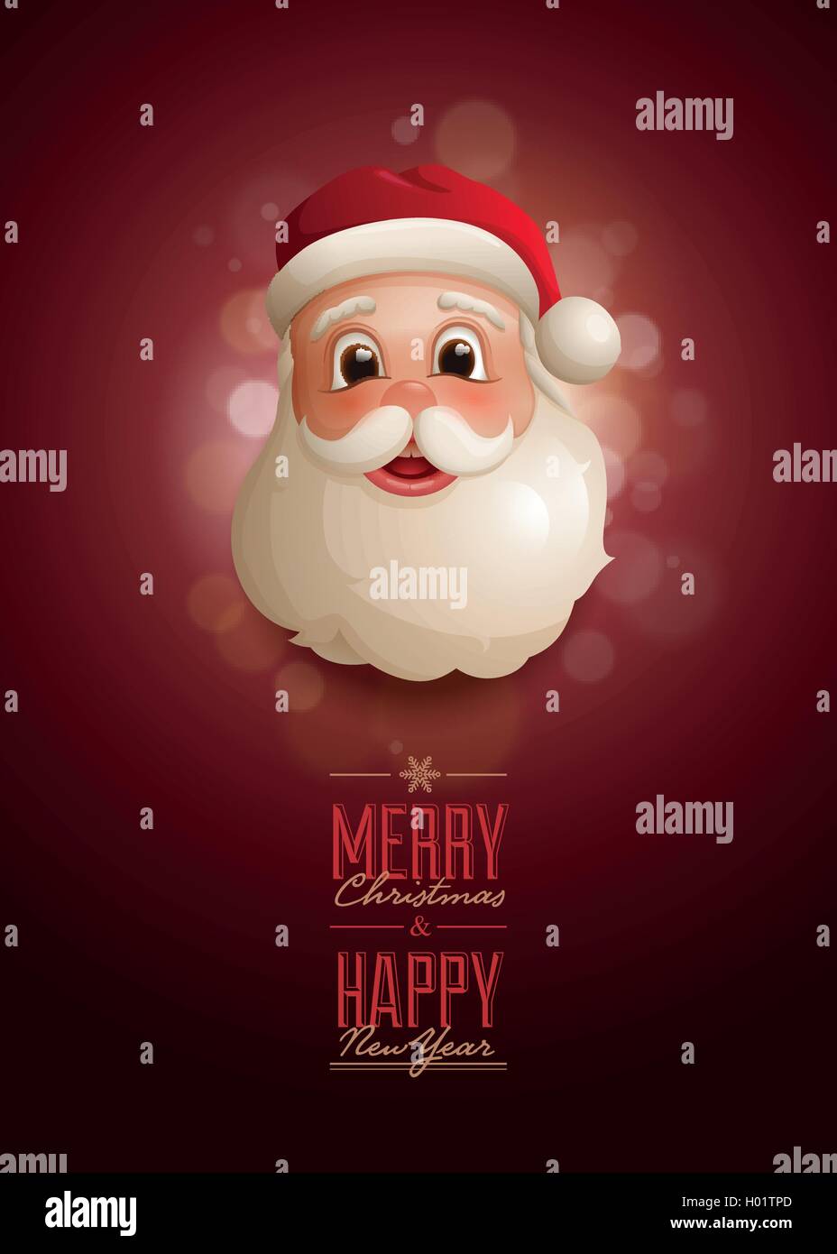 Natale annuncio pubblicitario modello con Babbo Natale ritratto illustrazione. Dettagliata illustrazione vettoriale e alta qualità typogr... Illustrazione Vettoriale