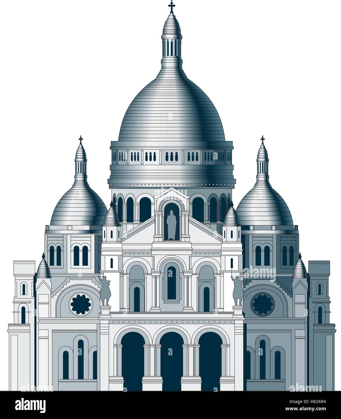 Il sacro Basilica Sacre Coeur in Francia - 2 Illustrazione Vettoriale