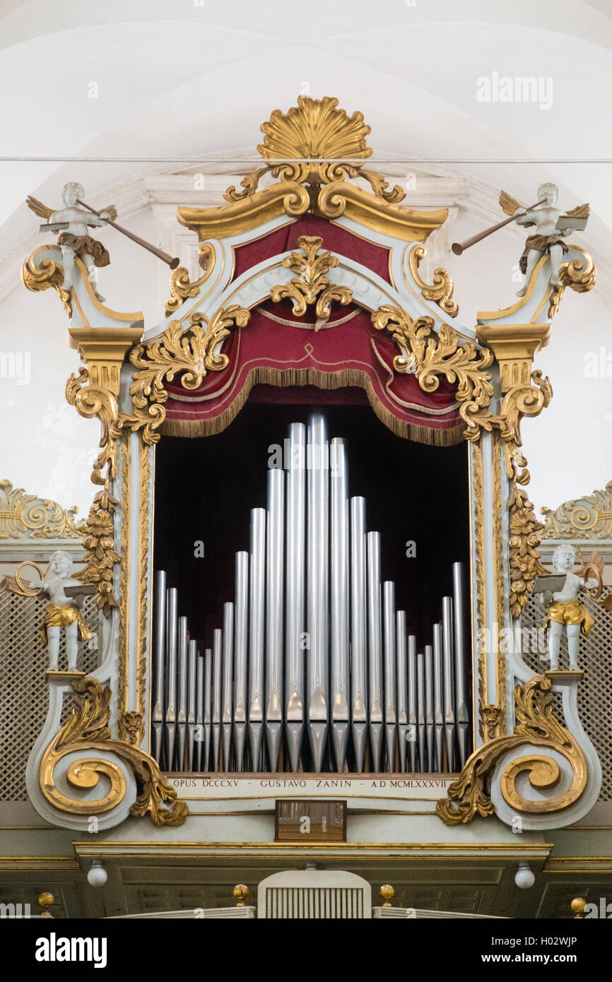 Organi a canne all interno della chiesa gesuita di San Ignazio di Loyola. La chiesa e il Collegium complesso è considerato essere il migliore set barocco Foto Stock