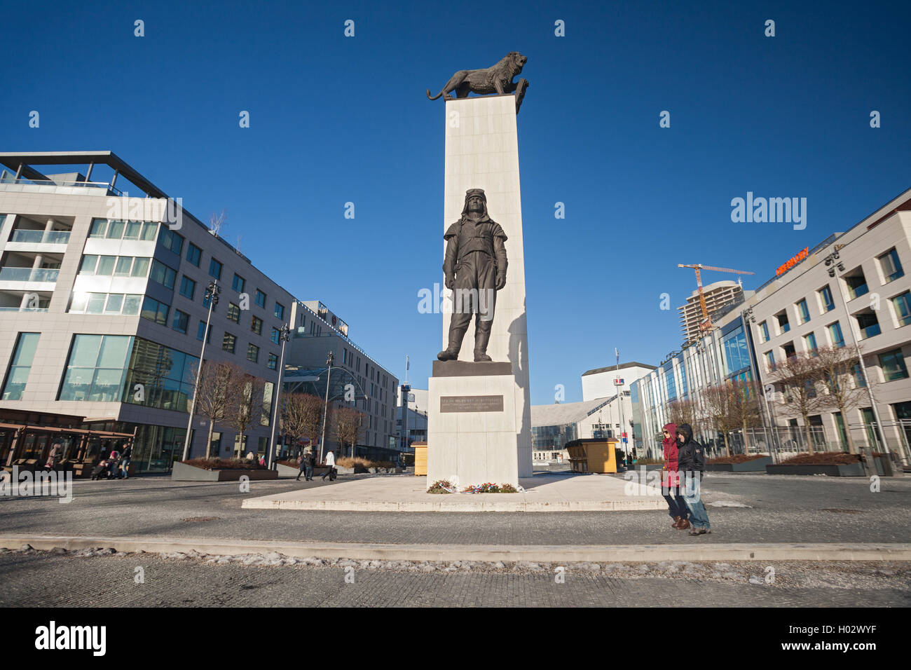 BRATISLAVA, Slovacchia - 6 gennaio 2015: Monumento al generale Milan Rastislav Stefanik, famoso soldato slovacco, astronomo mathema Foto Stock