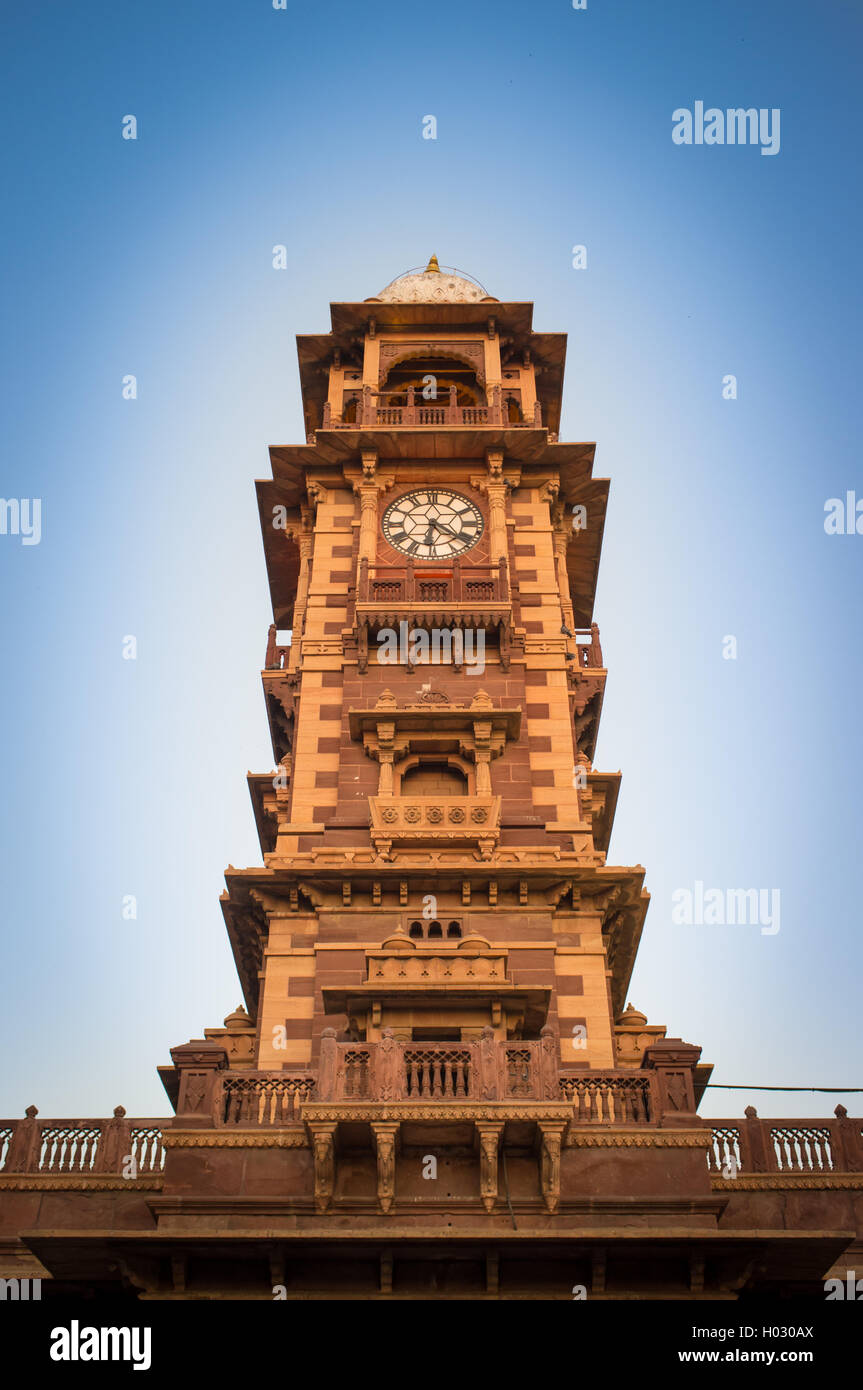 JODHPUR, India - 11 febbraio 2015: Ghanta Ghar noto anche come torre dell orologio, sul mercato Sardar. Foto Stock