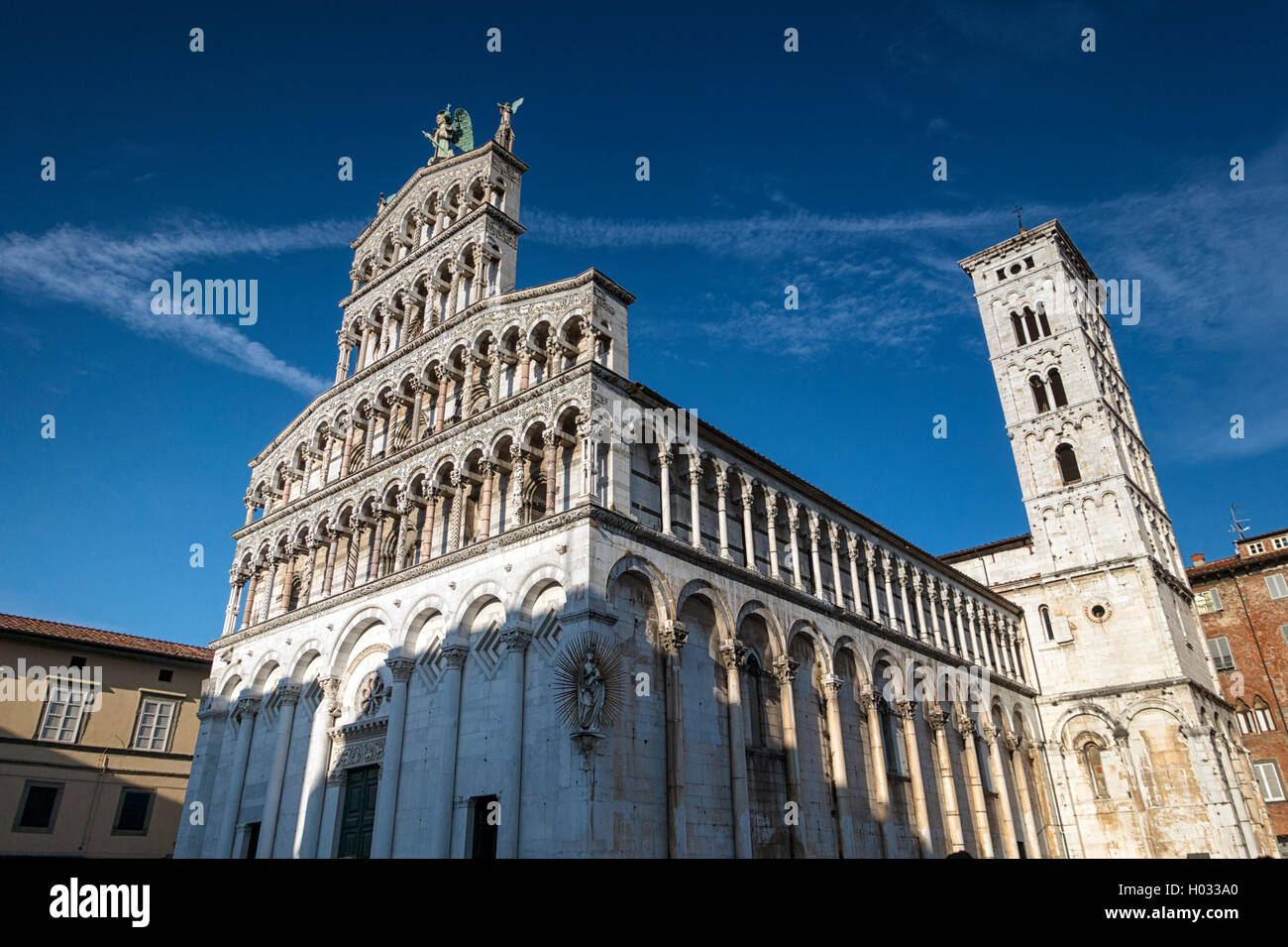 San Michele in Foro, Lucca, Toscana, Italia Foto Stock