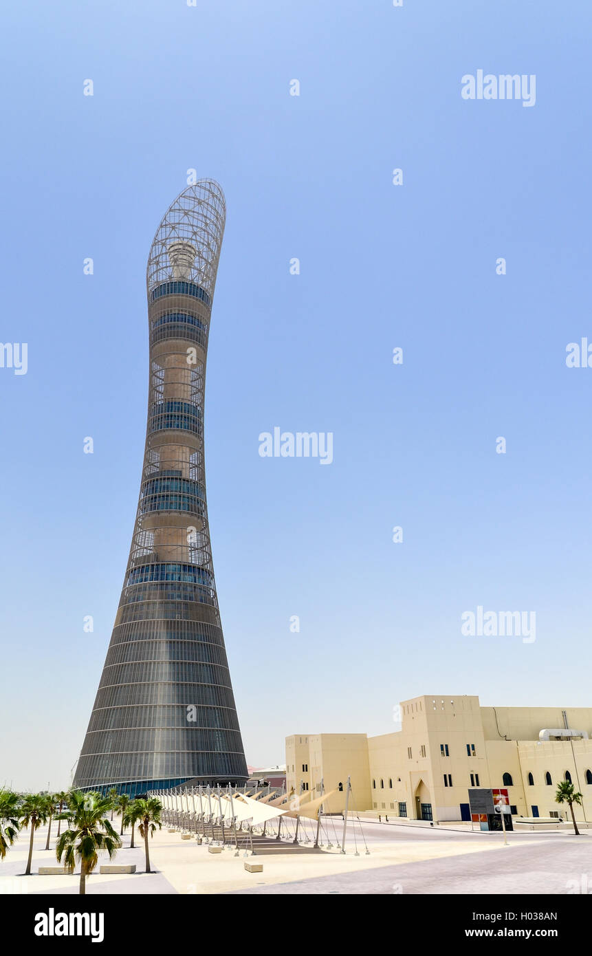La Torcia Doha (Aspire torre), la piu' alta struttura in Qatar Foto Stock