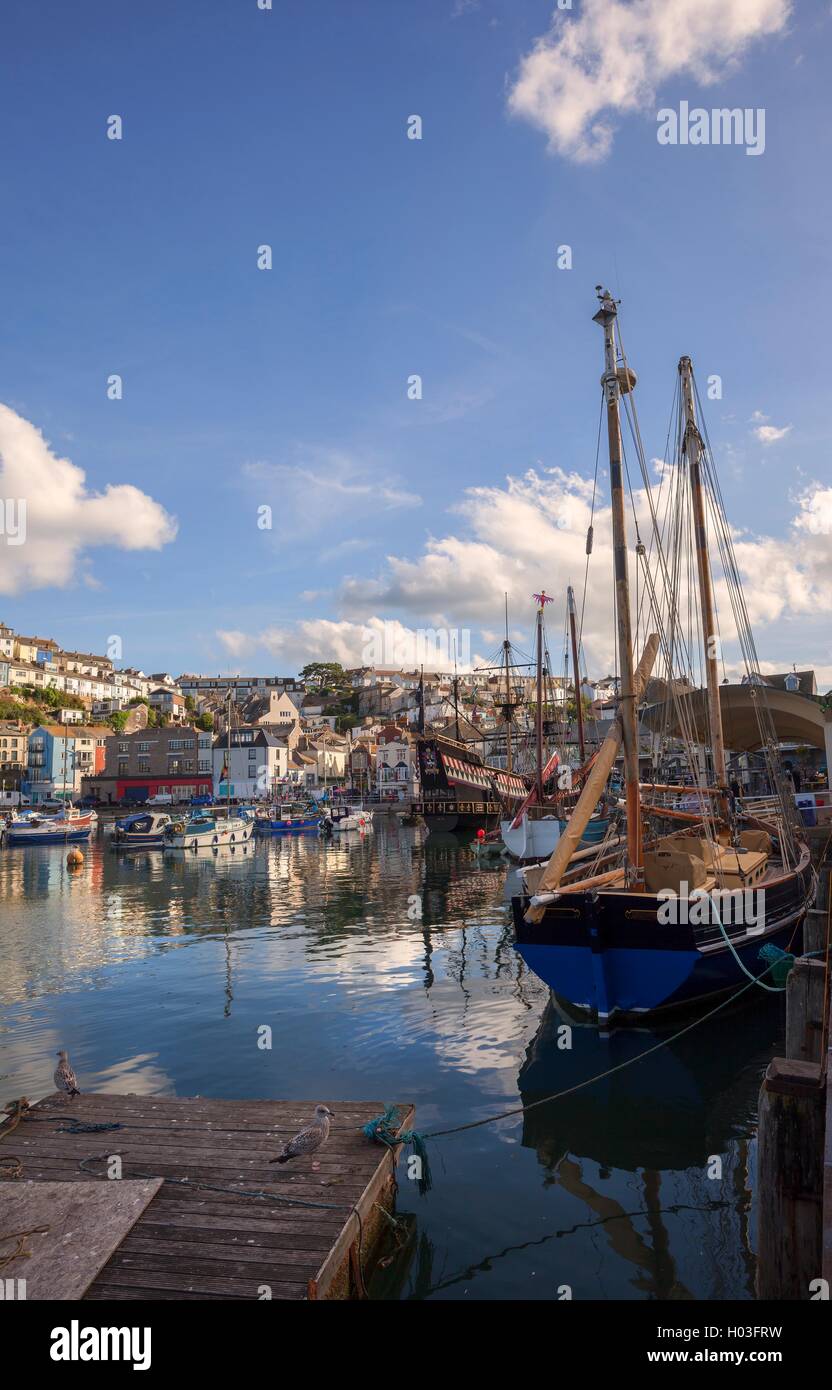 Brixham Harbour, Devon, Inghilterra Foto Stock