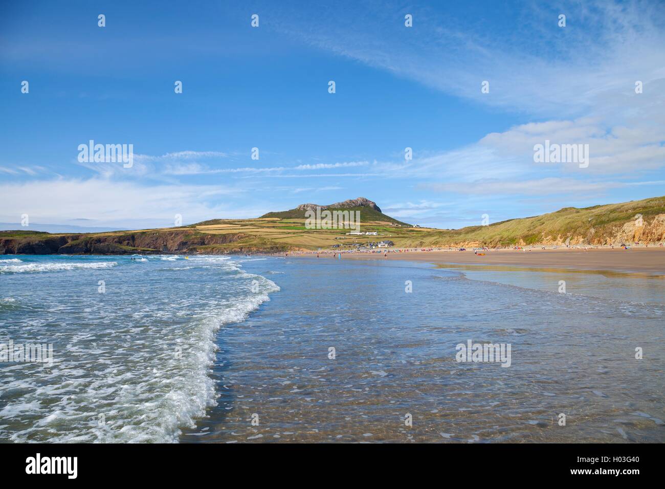 Whitesands Bay, Pembrokeshire, Galles, Gran Bretagna Foto Stock