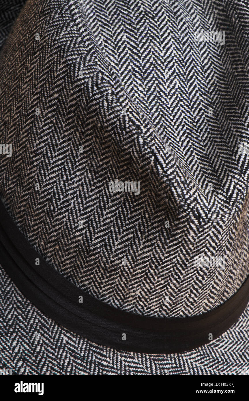 Classic tweed fedora hat. Moda e tendenze Foto Stock