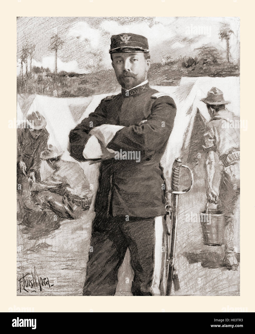 Il Brigadiere Generale Frederick Funston del xx Kansas volontari appena dopo la sua promozione per il coraggio di Federico N. Funston, 1865 - 1917, aka Fred Funston. In generale l'esercito degli Stati Uniti che ha ricevuto la medaglia di onore per le sue azioni durante il filippino-guerra americana. Foto Stock