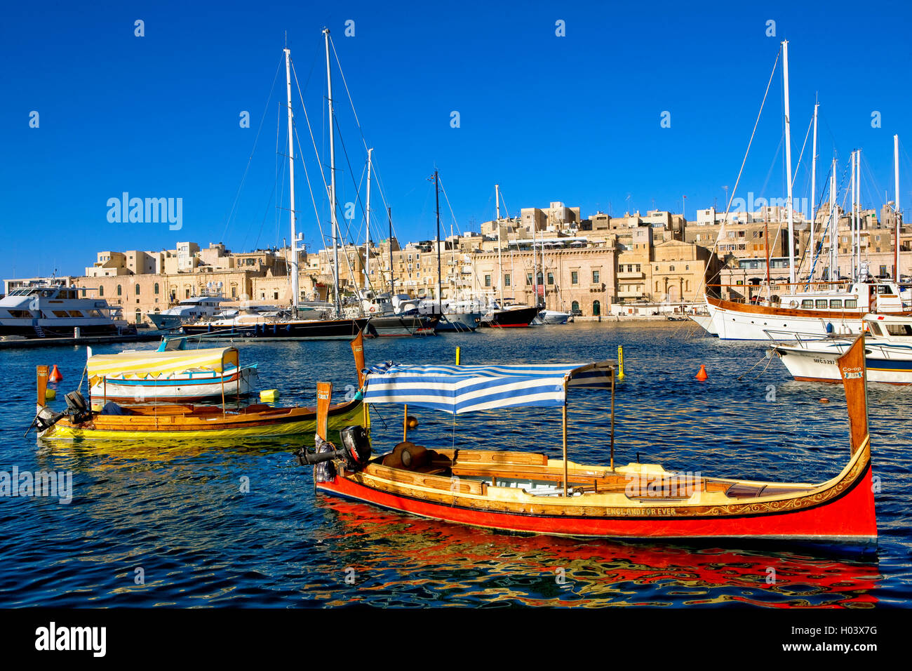 Vittoriosa nel porto di La Valletta, Malta Foto Stock