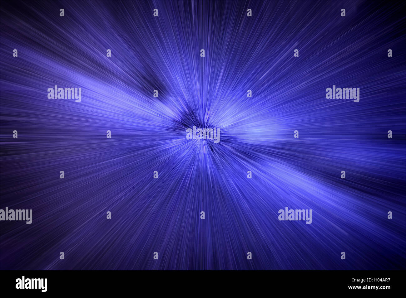Velocità della luce con stelle motion. Hyperspace concept Foto Stock