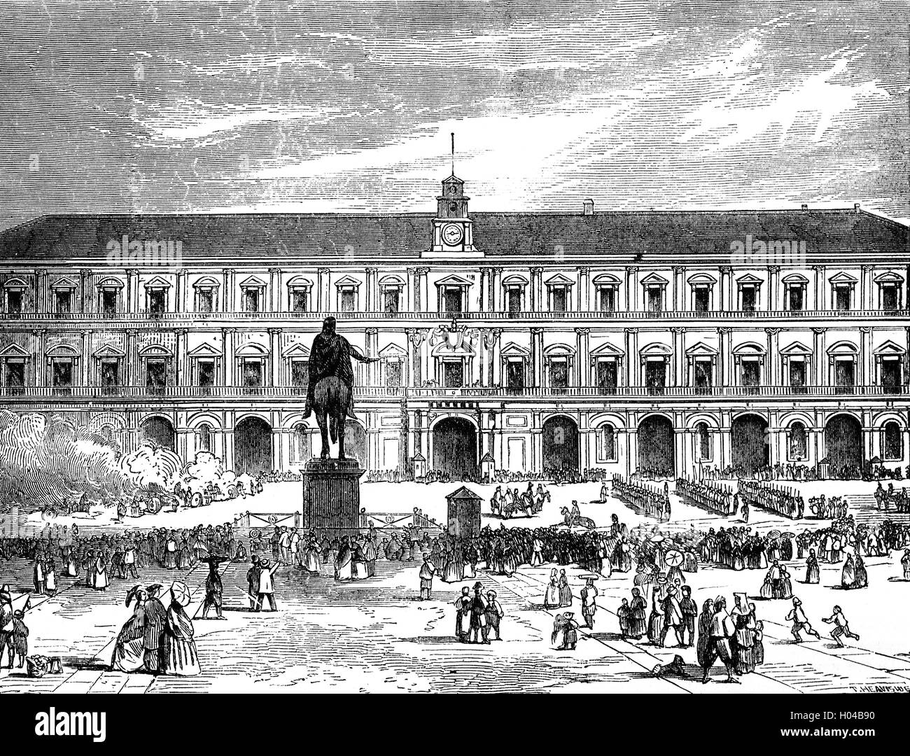 Il Palazzo Reale di Napoli, precedentemente la residenza reale dei Borboni di Napoli, Italia. Foto Stock