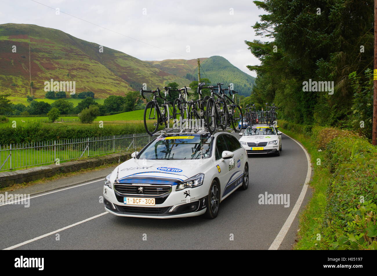 Ciclisti al Tour of Britain Cycle Race, Foto Stock
