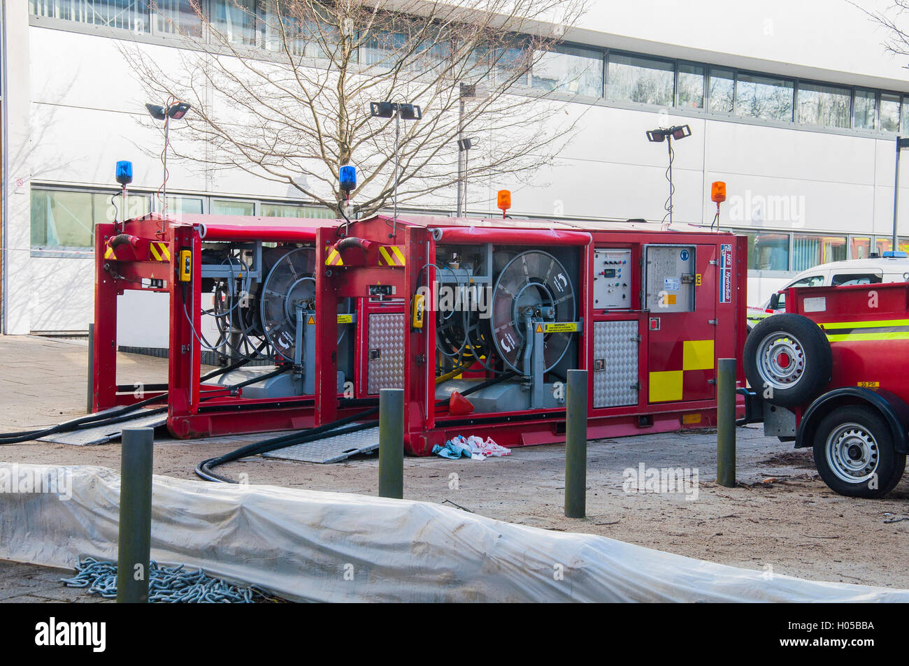 Hydrosub elevato volume pompe essendo utilizzato in Winchester inondazioni Foto Stock