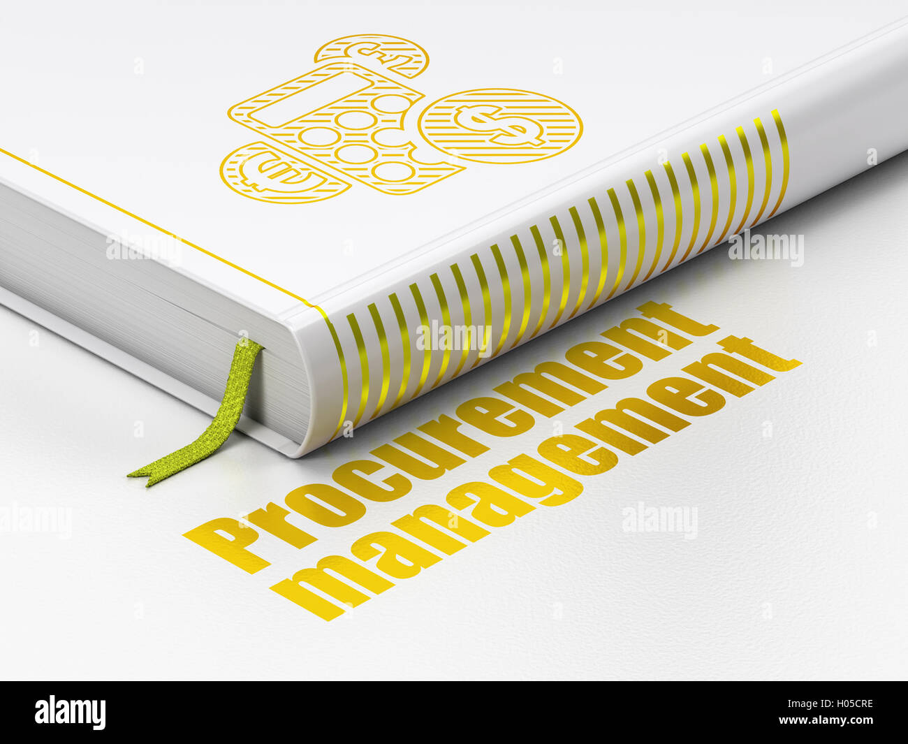 Concetto di finanza: prenota calcolatrice, la gestione degli appalti su sfondo bianco Foto Stock