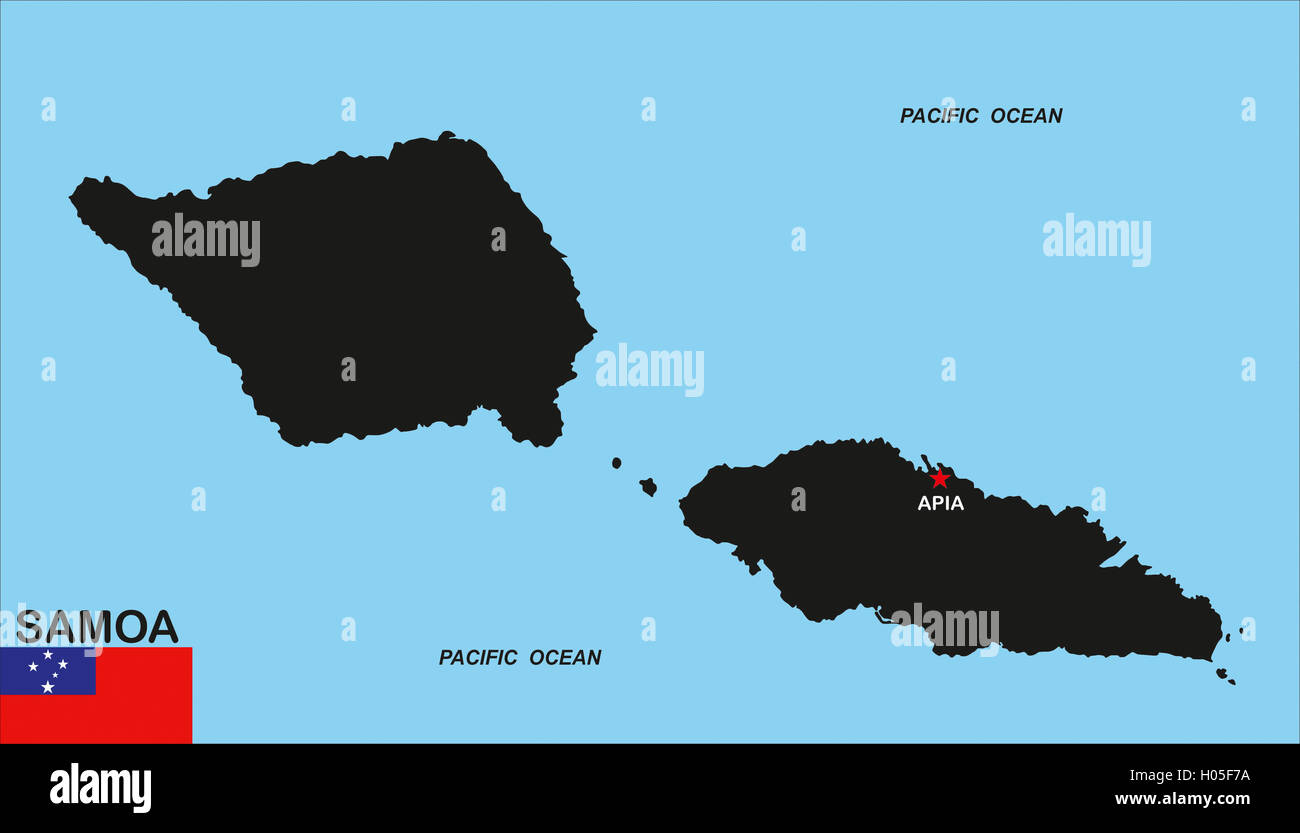 Mappa di Samoa Foto Stock