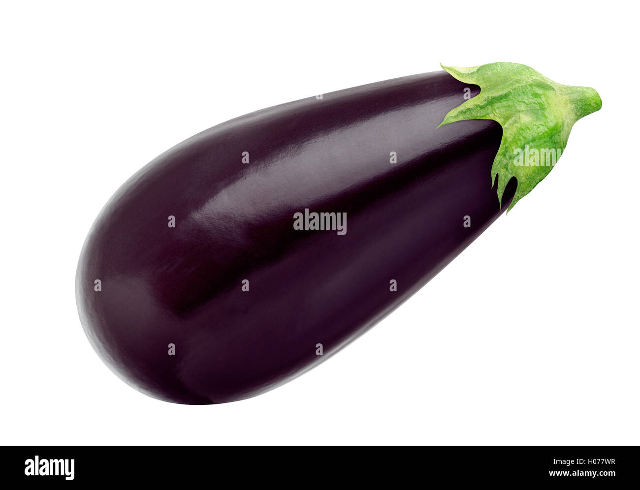 Una melanzana fresca isolato su sfondo bianco con tracciato di ritaglio Foto Stock