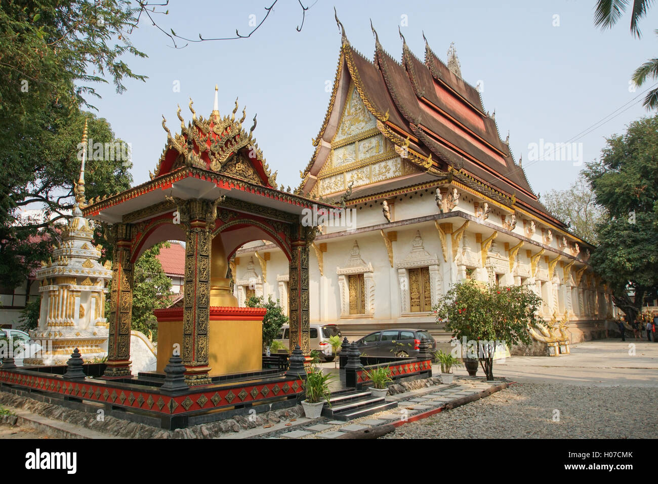 VIENTIANE, LAOS - Febbraio 21, 2016: Wat Hai Sok, uno dei templi di Vientiane nel febbraio 21, 2016 in Laos, in Asia Foto Stock