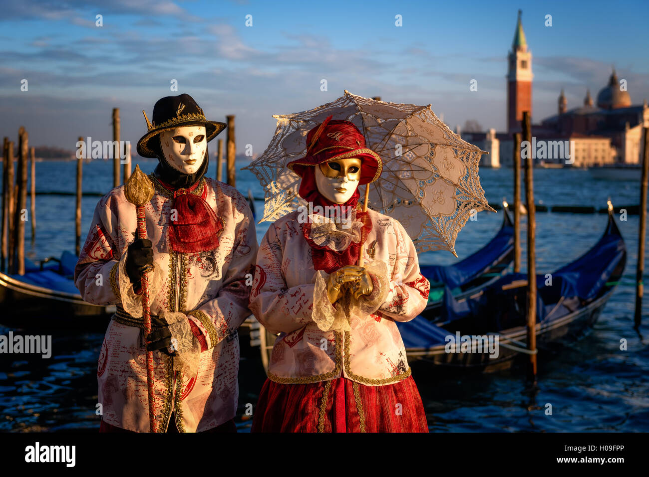 Modelli di Venezia il Carnevale di Venezia, Sito Patrimonio Mondiale dell'UNESCO, Veneto, Italia, Europa Foto Stock