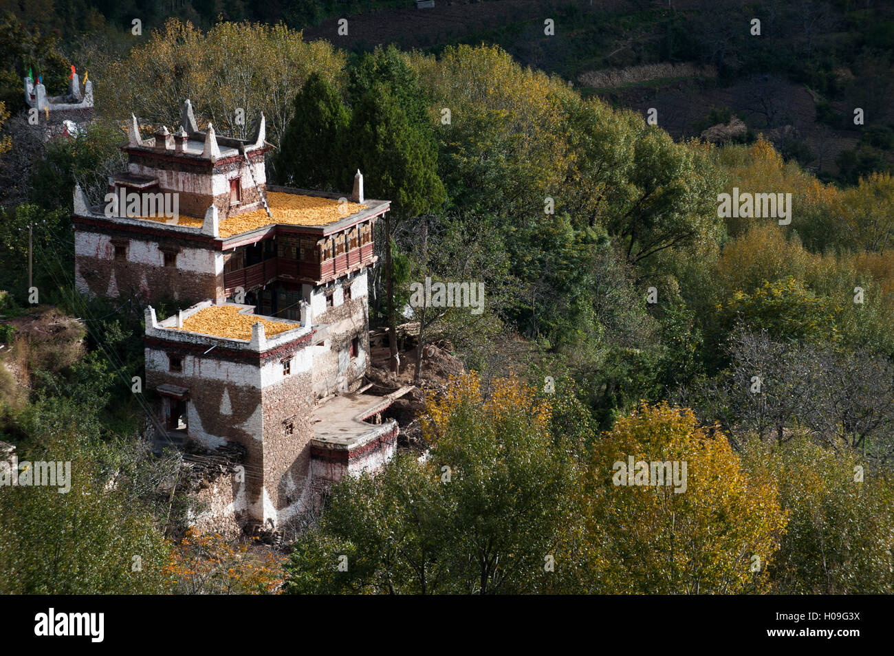 Un remoto villaggio nella provincia di Sichuan, in Cina, Asia Foto Stock