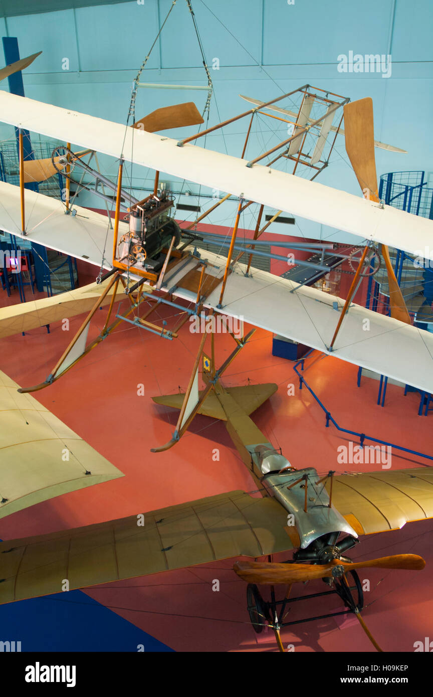 Francia, Seine-Saint-Denis (93), aeroporto di Parigi le Bourget, museo dell'aria de l'espace, prima sala degli aerei storici, giù Deperdussin aereo B. Foto Stock
