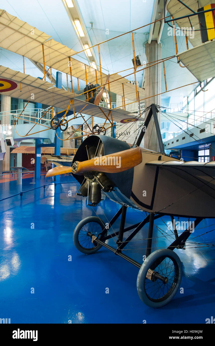 Francia, Seine-Saint-Denis (93), aeroporto Paris le Bourget, museo dell'aria de l'espace, prima sala storica degli aerei con Morane-Saulnier tipo H. Foto Stock