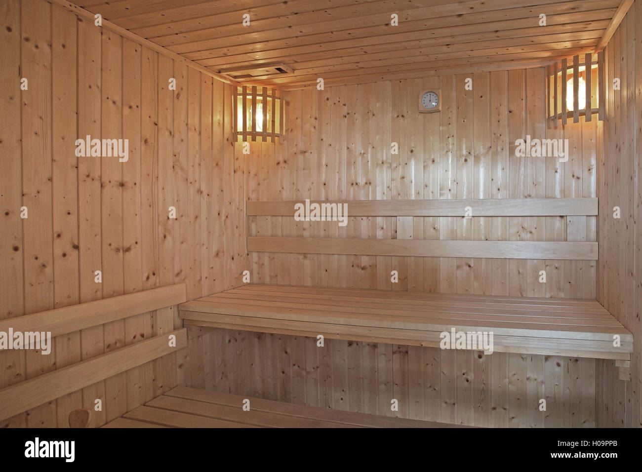 stanza di sauna Foto Stock