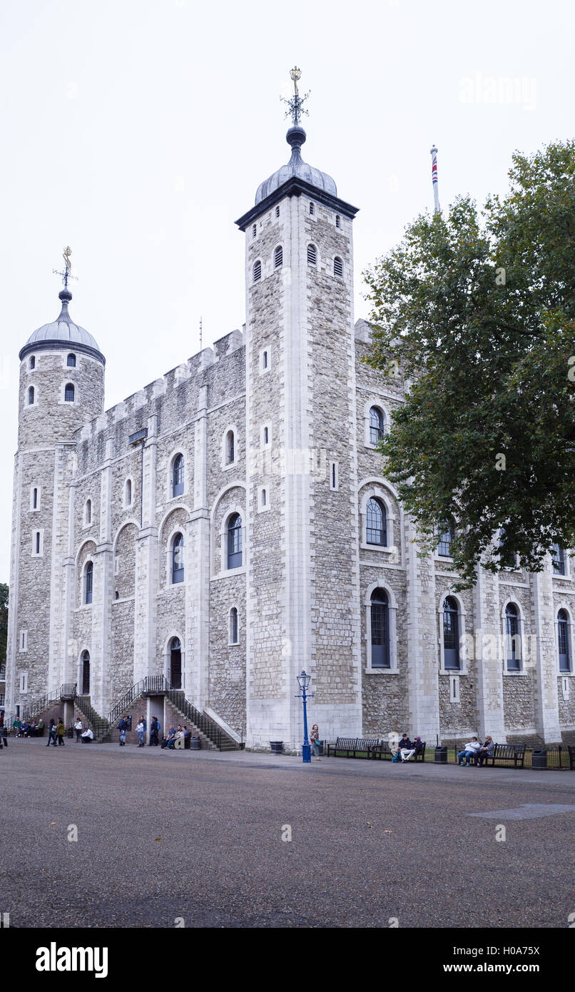 Torre Bianca fortezza costruita dai Normanni Torre di Londra, Inghilterra. Foto Stock