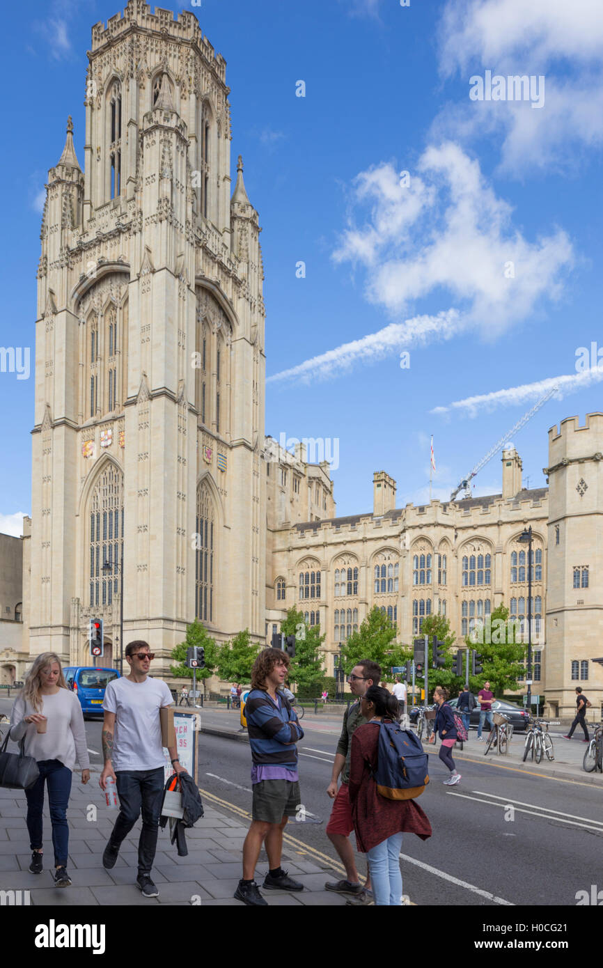 Il Wills Memorial Building, Università di Bristol, Park Street, Bristol, Inghilterra, Regno Unito Foto Stock