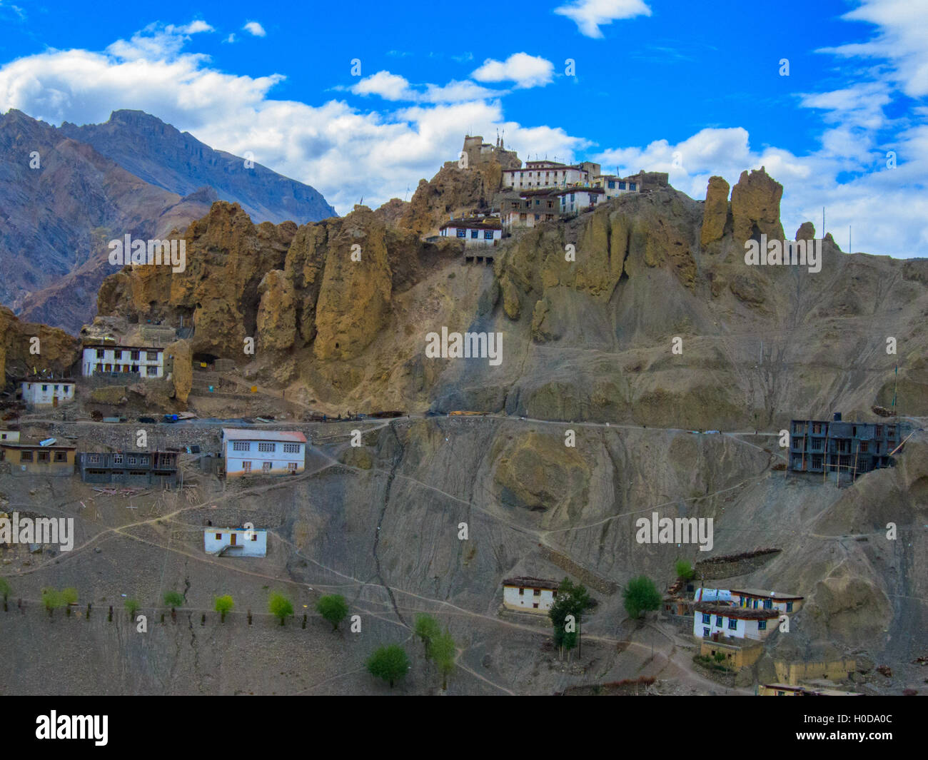 Villaggio Dhankar (Spiti Valley). Foto Stock