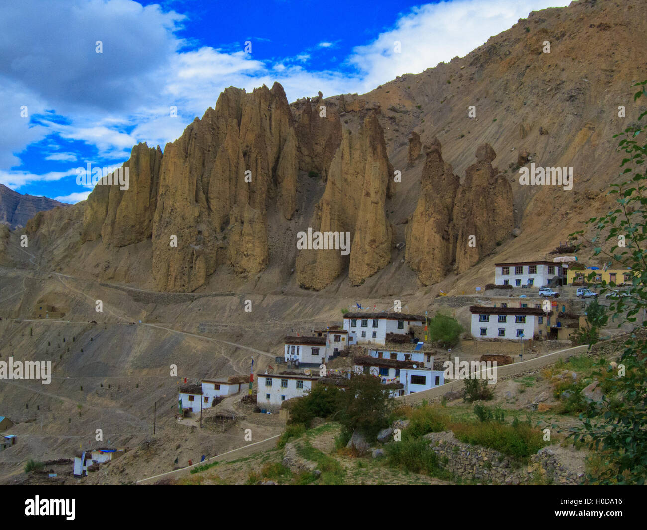 Villaggio Dhankar (Spiti Valley). Foto Stock