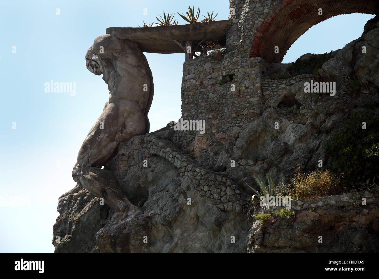 Scultura gigante di Monterosso al Mare, Liguria, Italia Foto Stock