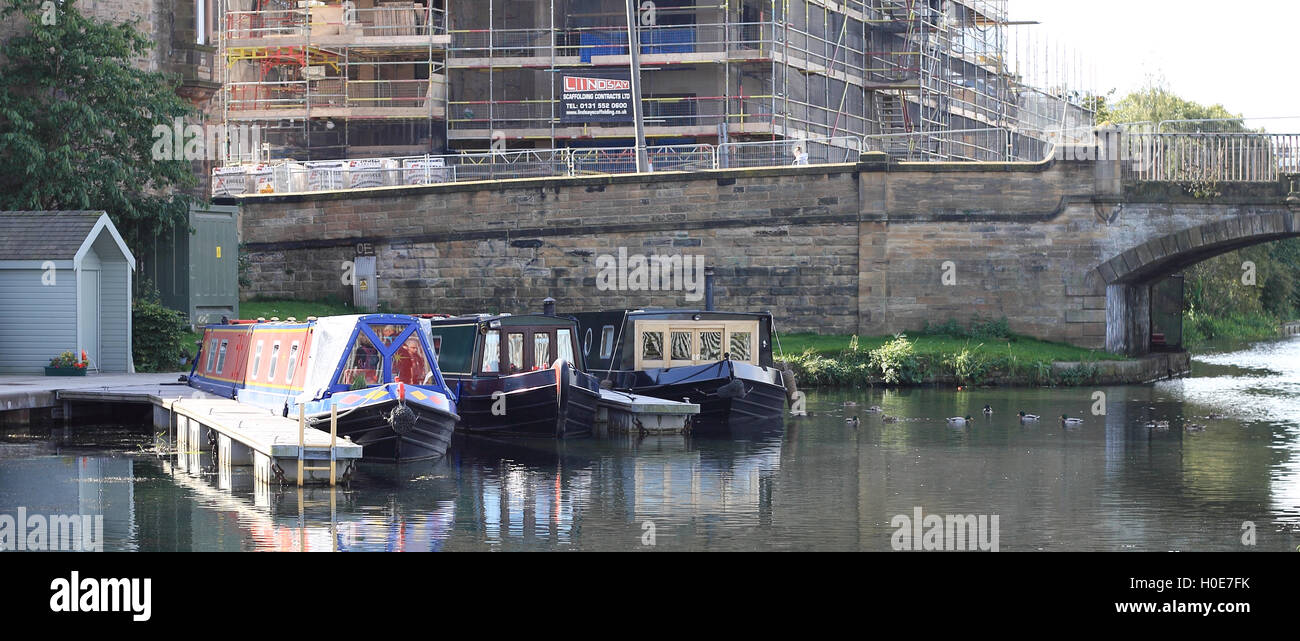 Edinburgh Canal ormeggio Foto Stock