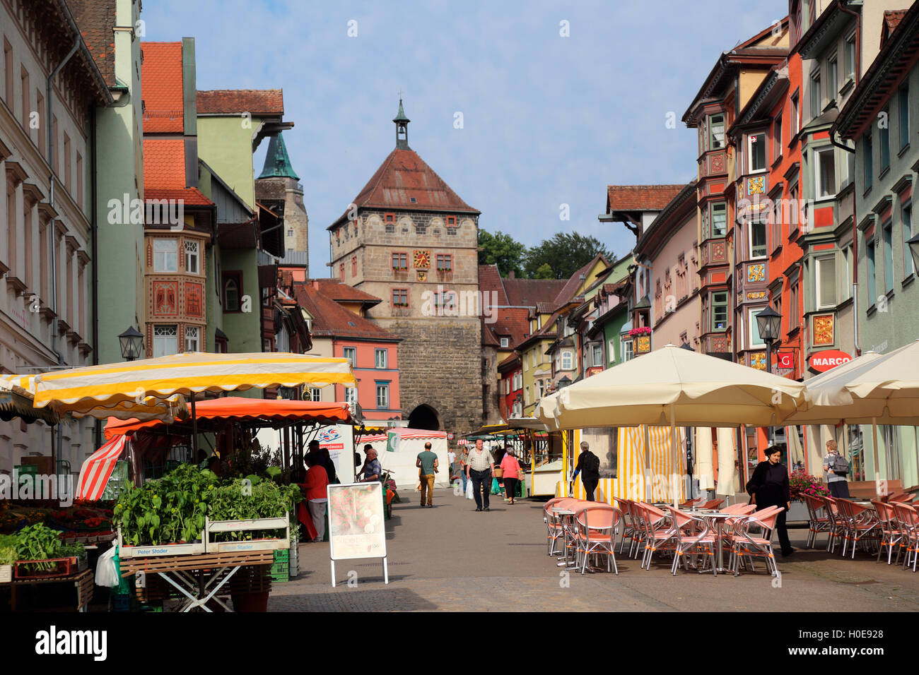 Rottweil Strada Principale Porta Nera Foto Stock