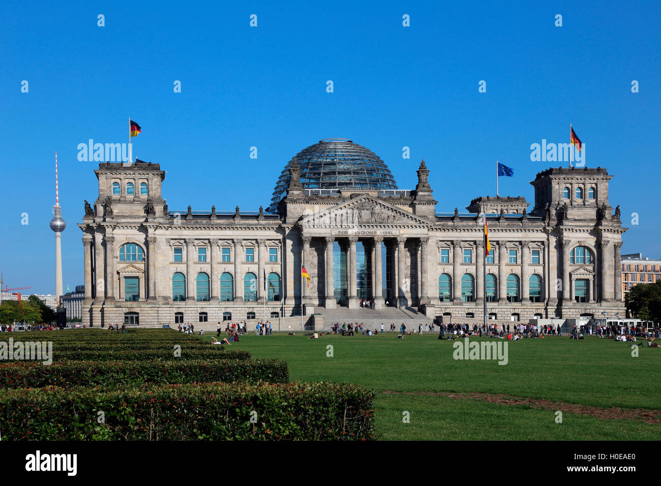 Il palazzo del Reichstag di Berlino piazza della repubblica Foto Stock