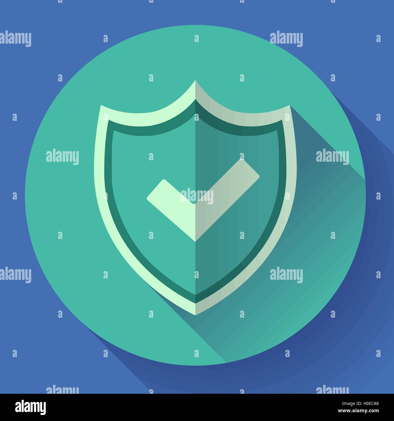 Icona dello scudo - simbolo di protezione. Design piatto stile. Illustrazione Vettoriale