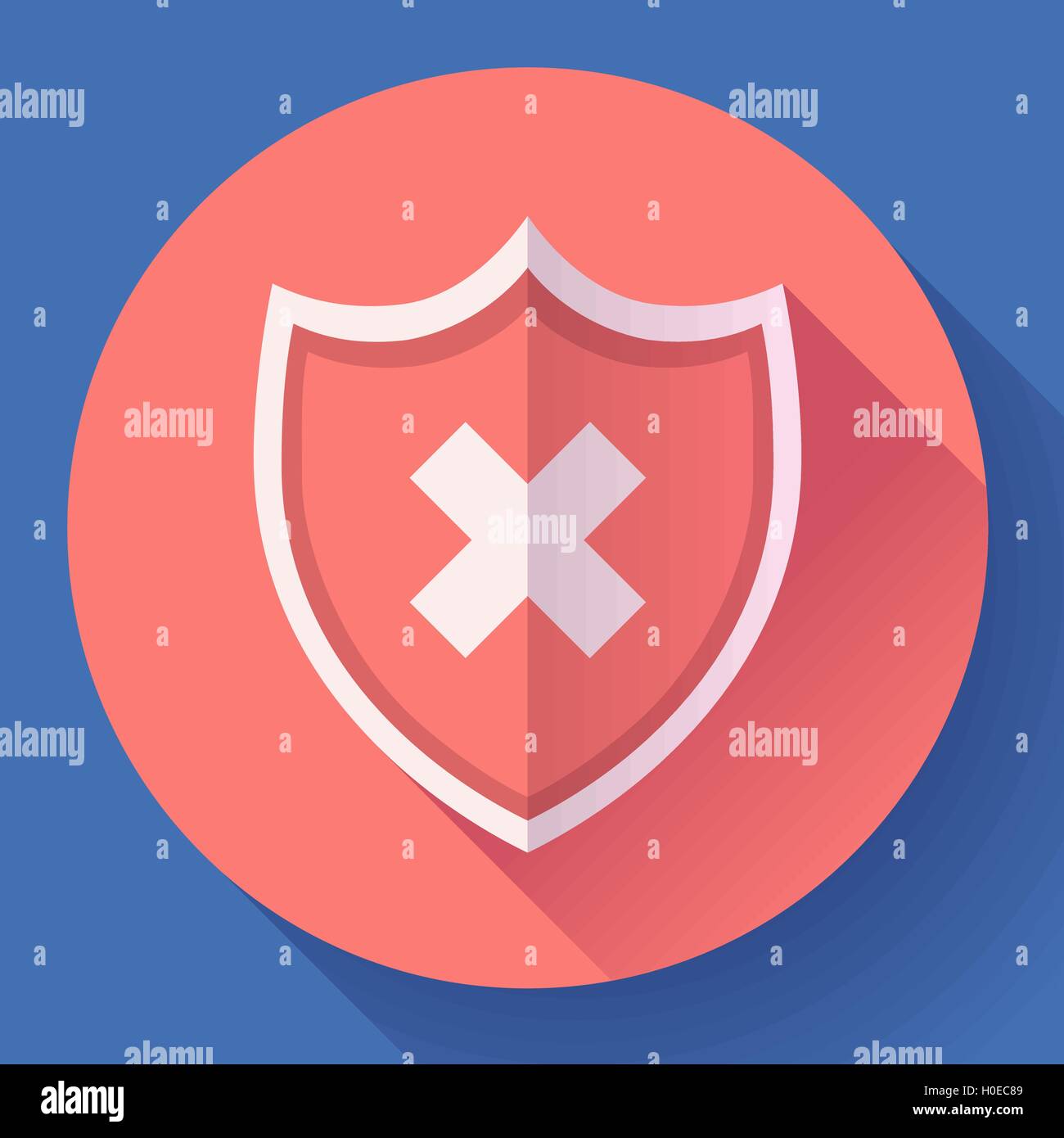 Icona dello scudo - simbolo di protezione. Design piatto stile. Illustrazione Vettoriale
