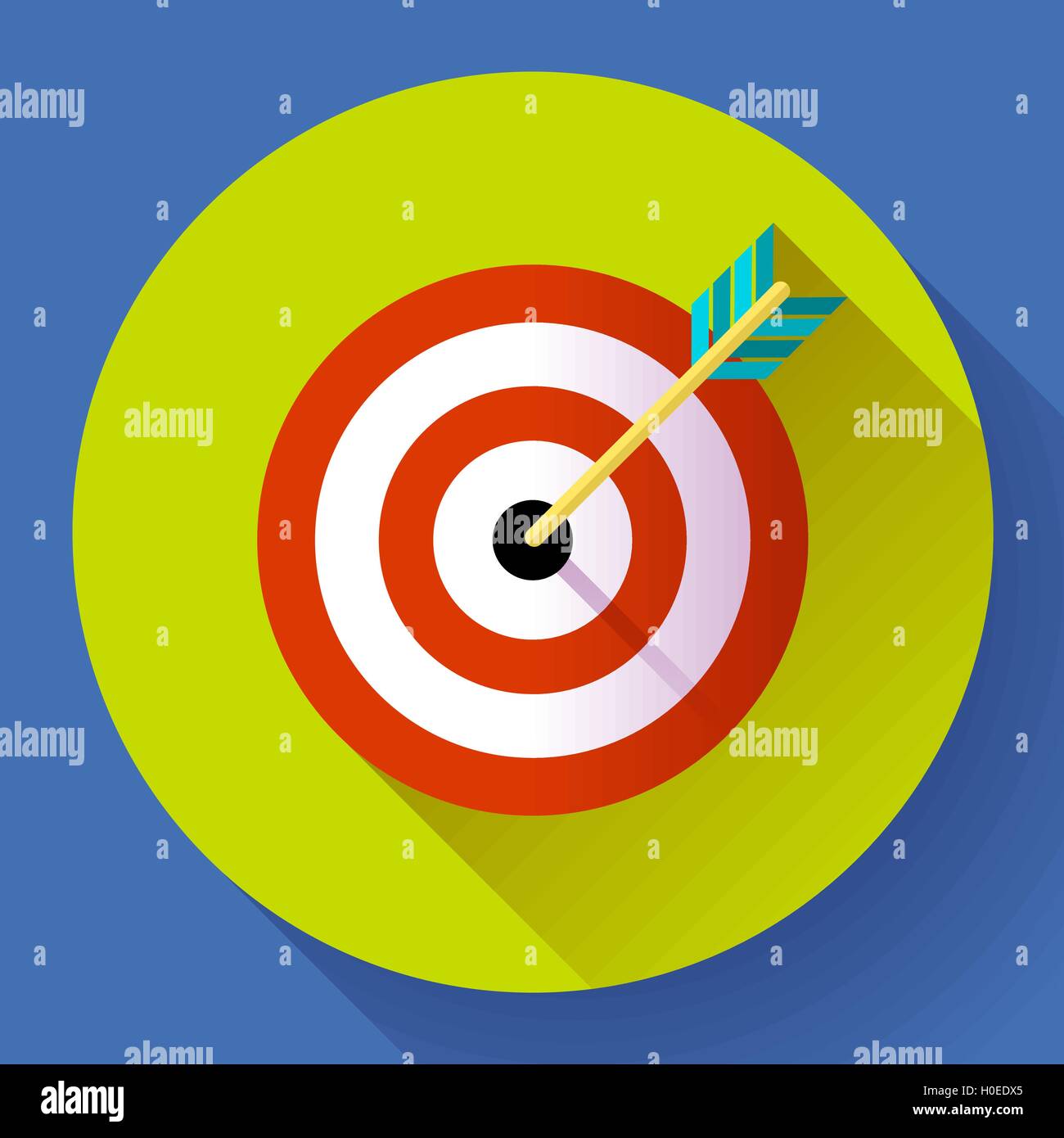 Target Marketing. icona con il simbolo freccia. Vettore di piatto uno stile di design. Illustrazione Vettoriale