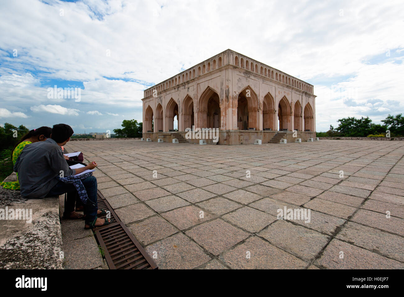 Gruppo di studenti a Taramati Baradari Foto Stock