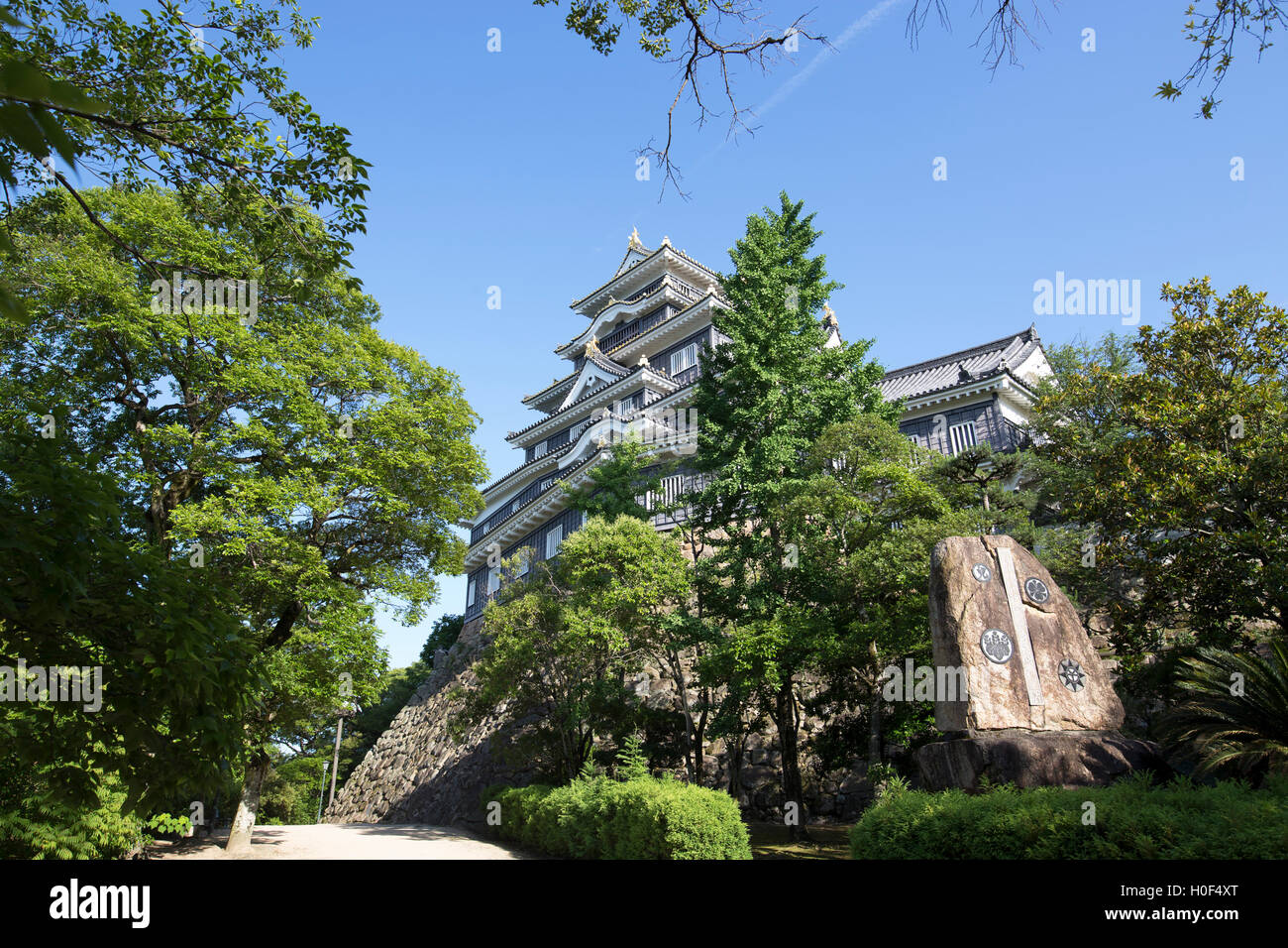 Castello di Okayama in Giappone Foto Stock