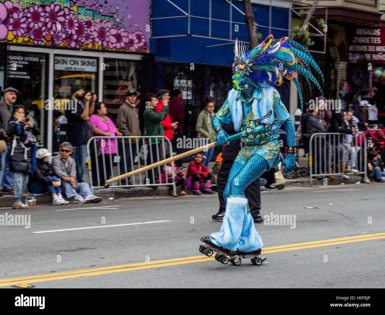 SF Carnaval colori - Mission Street Foto Stock