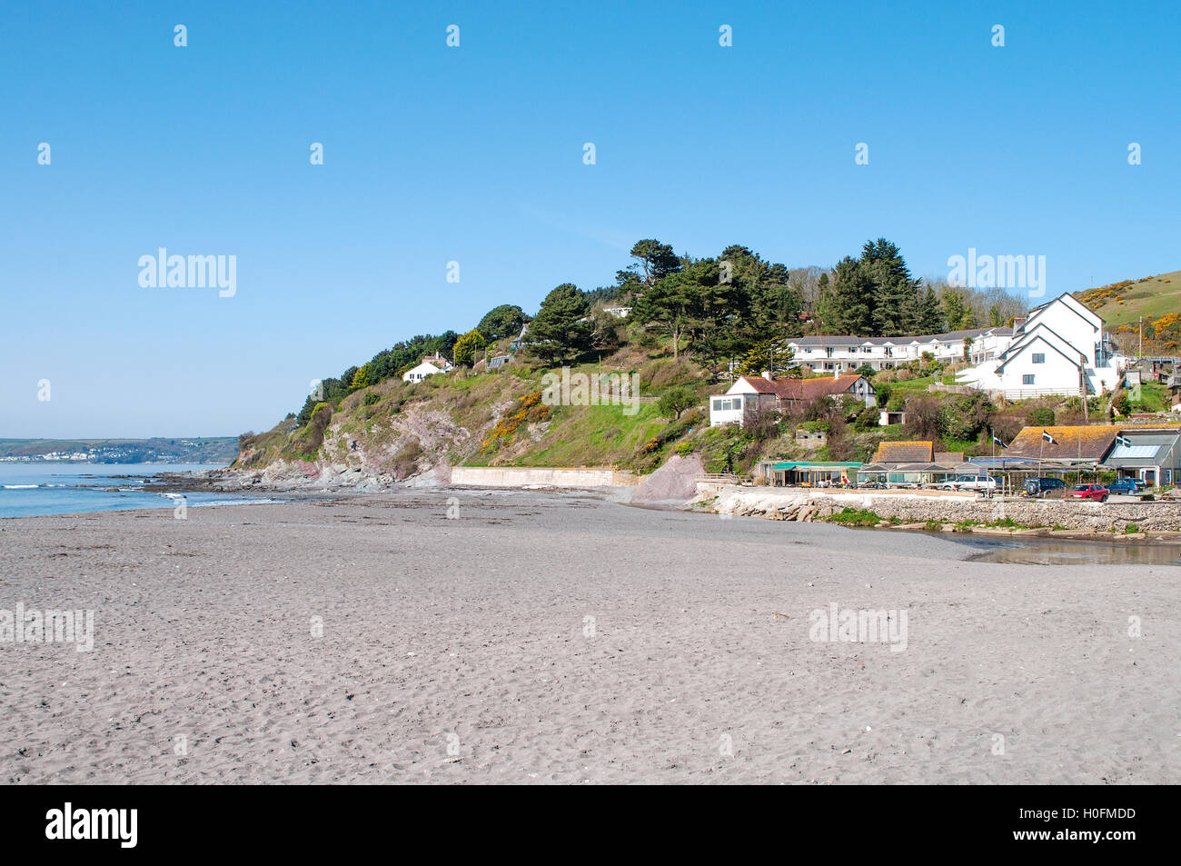 Spiaggia a seaton nel sud est di cornwall, Regno Unito Foto Stock