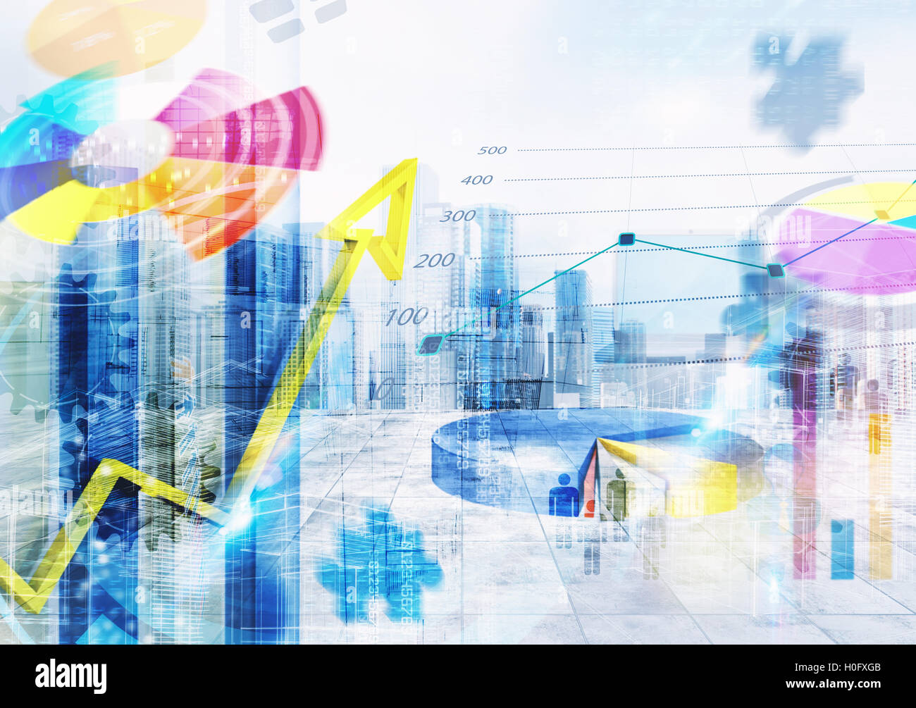 Attività di analisi di mercato lo sfondo Foto Stock